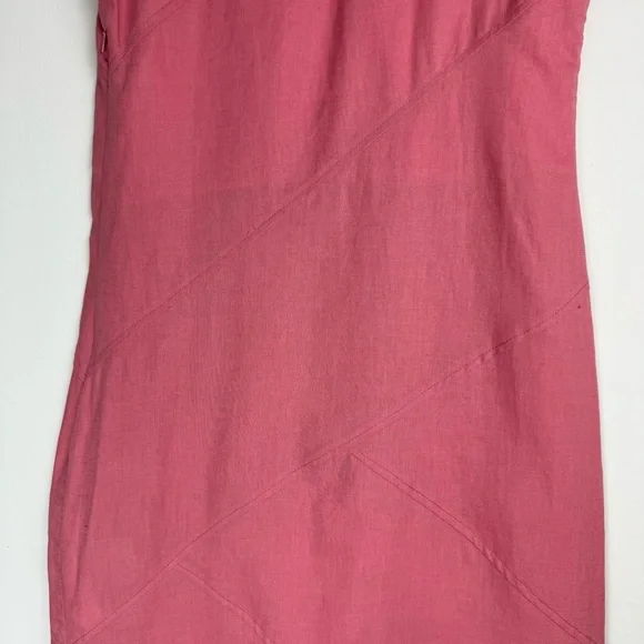 NWT Zara Pink Linen Blend Midi Dress Sz Small Side Slits Boho Chic - Picture 13 of 16